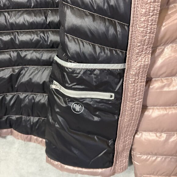 Calvin Klein Down Coat XL Packable Lightweight Hood Puffer Jacket Pink Premium - Picture 9 of 13